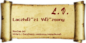 Laczházi Vázsony névjegykártya